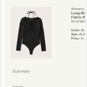 ABERCROMBIE TIE NECK BODYSUIT - SIZE S